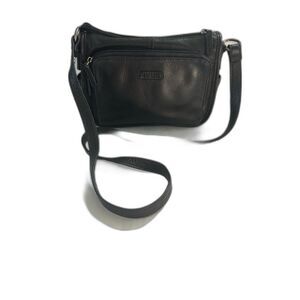 Fossil Vintage Black Leather Crossbody Bag